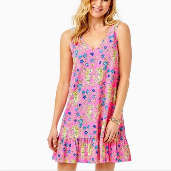 Lilly Pulitzer Dresses & Skirts - Lilly Pulitzer Camilla Dress SZ S Prosecco Pink Tigress Garden